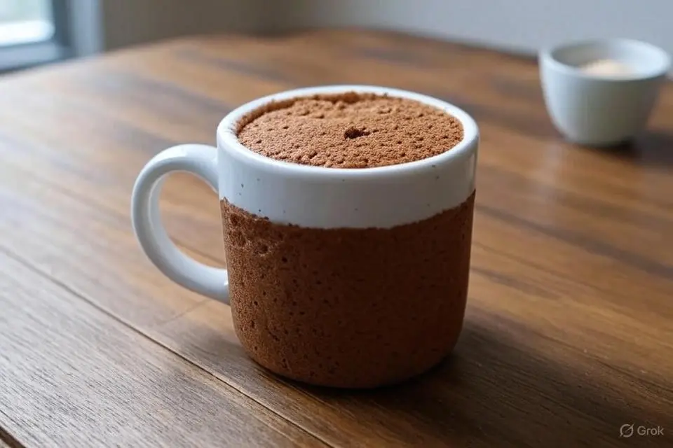 Mug cake proteica al cacao pronta in 2 minuti
