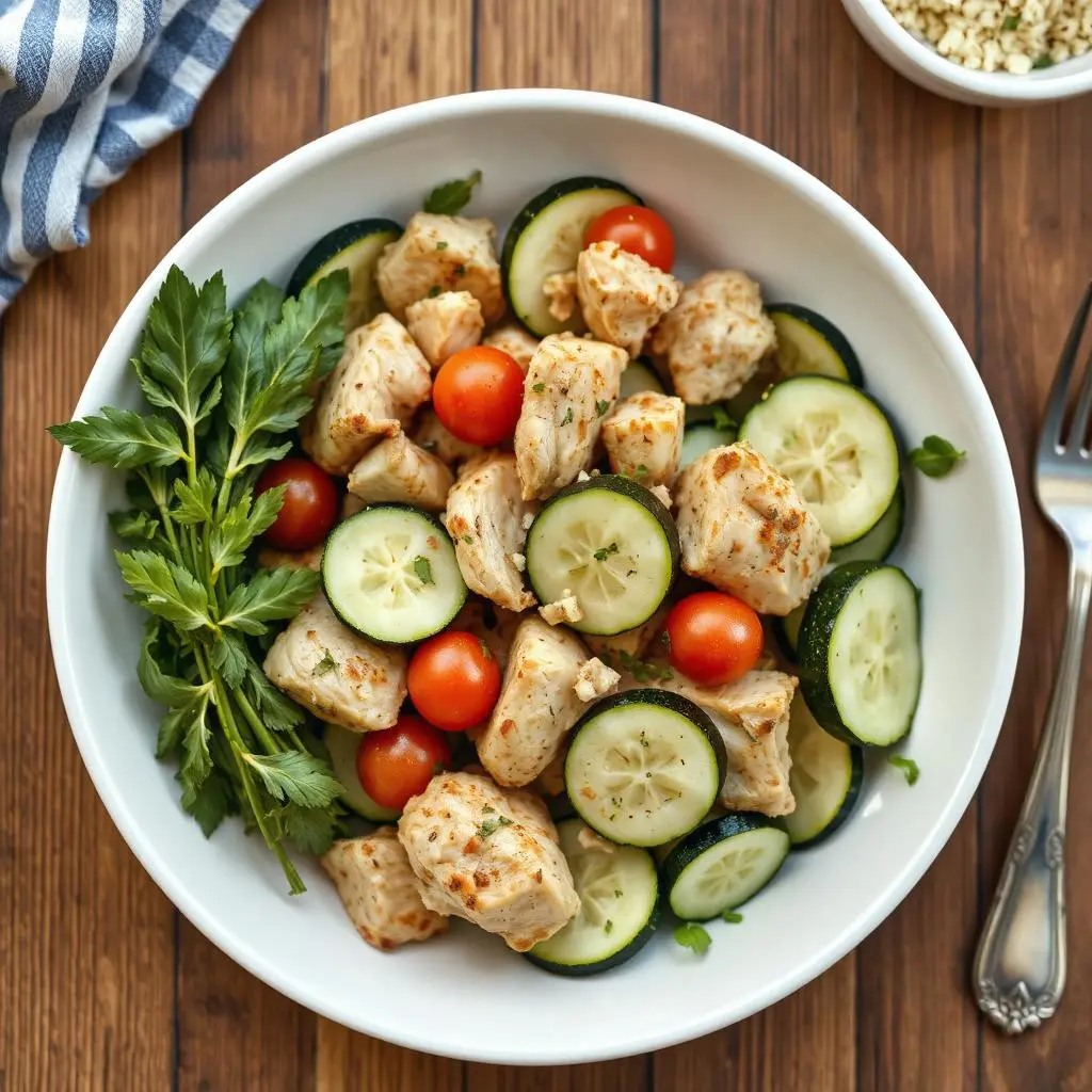Pollo alla piastra con zucchine e quinoa