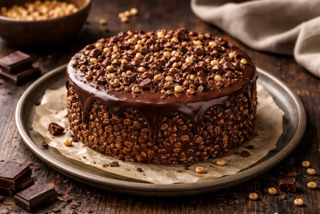 Torta sfiziosa e light al cioccolato e riso soffiato