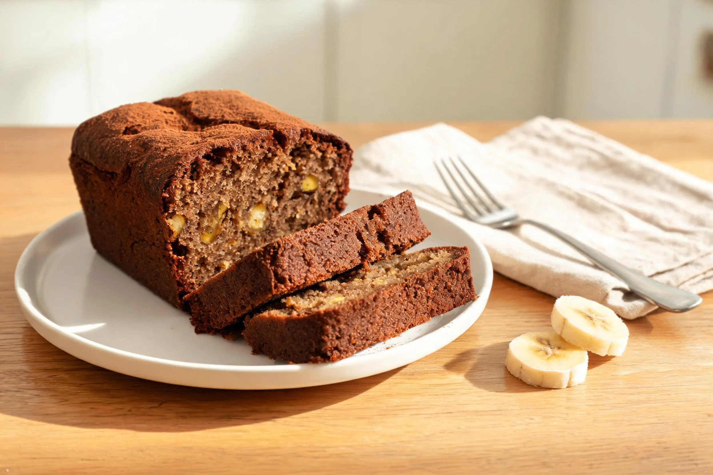 Plumcake fit banana e cacao: morbido, leggero e senza zucchero